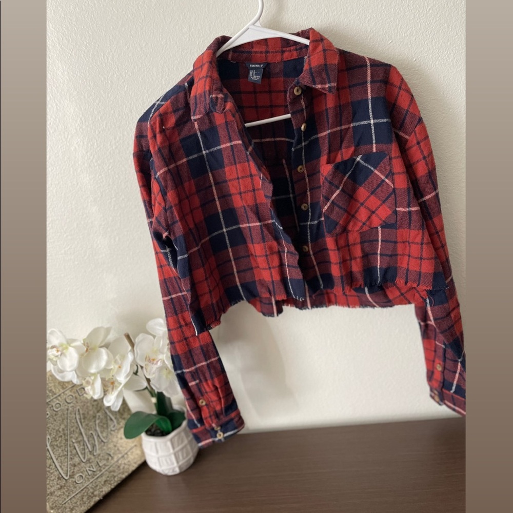 Cropped Flannel T-shirt